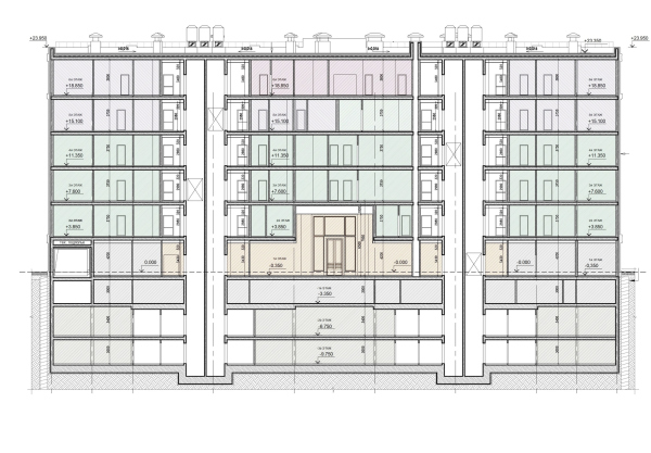 Residence in Vsevolozhsky. Section view  Copyright  Mezonproekt