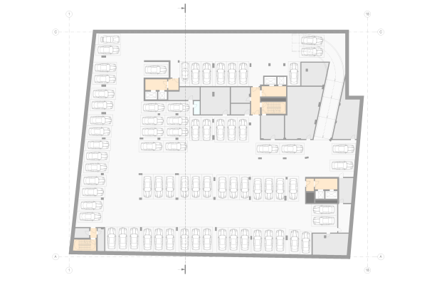 The housing project on the Malaya Ordynka Street. Plan of the -2nd floor Copyright  ADM