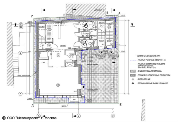 The studio of Zurab Tsereteli. Plan of the -1st floor. Project, 2014 Copyright:  Mezonproekt