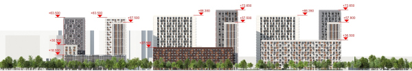 “You and Me” housing complex. Development drawing along the Kominterna Street Copyright:  GREN.