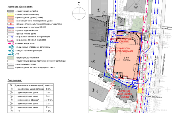 The hotel on the Zemlyanoi Val Street. Location plan Copyright:  GRAN