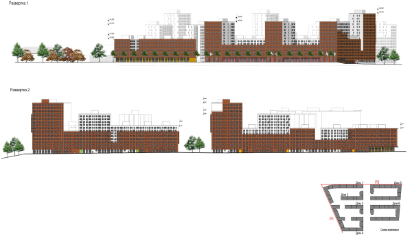 Novokraskovo housing complex. Development drawings Copyright:  Ostozhenka Bureau