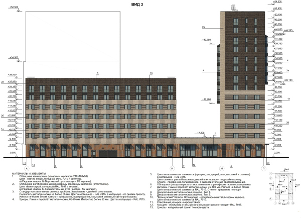ZILART housing complex (Lot #4). Facade. View 3 Copyright:  Mezonproekt