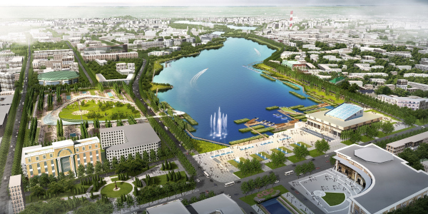 Concept for the development of the waterfronts of the Kaban lake system Copyright:  Turenscape + MAParchitects