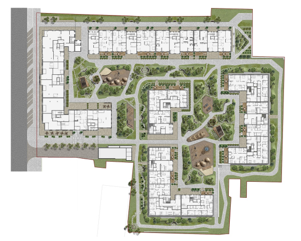 “Aleksandrovsky Sad” housing complex. The master plan Copyright:  T+T architects