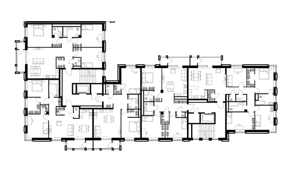 “Aleksandrovsky Sad” housing complex. Unit 1, Section 1-2 Copyright:  + Architects
