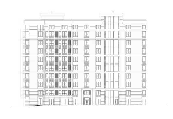 “Aleksandrovsky Sad” housing complex. Unit 1, Facade 1-12 Copyright: © Т+Т Architects