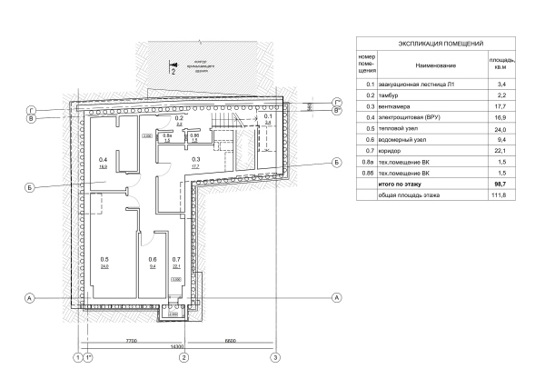 The studio of Zurab Tsereteli. Plan of the -1st floor Copyright:  Mezonproekt