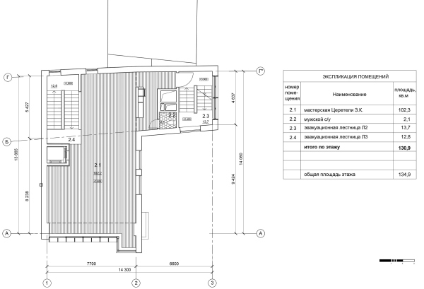 The studio of Zurab Tsereteli. Plan of the 2nd floor Copyright:  Mezonproekt