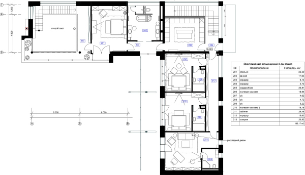 Usadba Zavidnoe Residence. Plan of the 2nd floor Copyright:  Studio of Roman Leonidov
