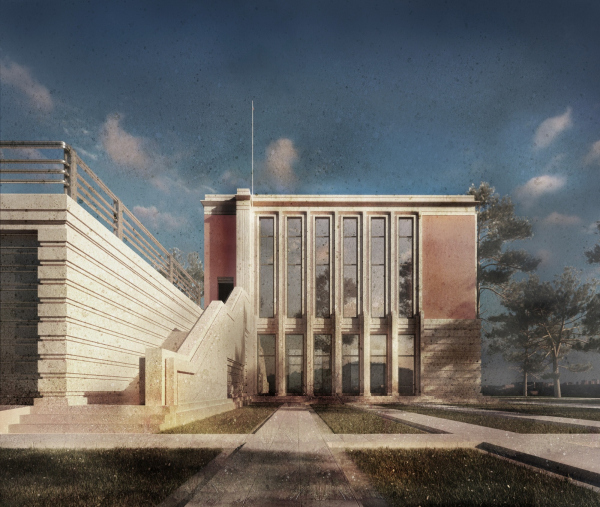 The project of the “Pavillon Lecayet” villa, 2015. Computer simulation. Moscow region. Not implemented. Private client Copyright:  Stepan Liphart