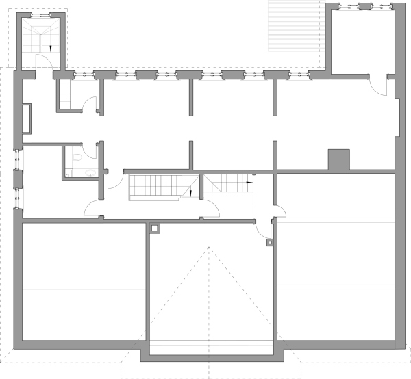The Sytin House restoration project. Plan of the attic Copyright:  Ginzburg Architects