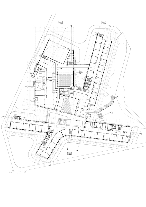Школа на 2100 мест в Троицке. План 2-го этажа © Архитектурное бюро ASADOV