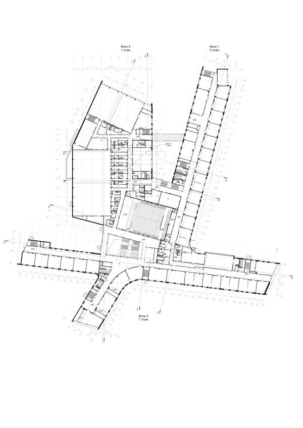 The school for 2,100 students in Troitsk. Plan of the 3rd floor Copyright:  ASADOV Architects