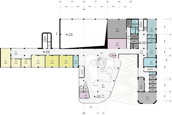 The school in Garden Quarters. A simplified plan of the third floor Copyright:  UNK project