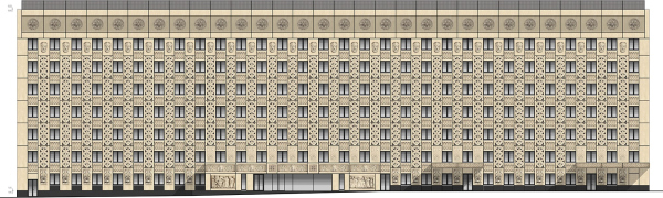 The city clinic #23 named after Ippolit Davydovsky. Reconstruction of Building 4. The main facade Copyright: Project  SPEECH