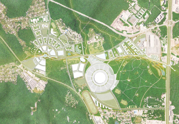 Конкурсный проект развития территории, прилегающей 
к стадиону «Самара Арена» KPMG, архитектурное бюро ASADOV, LAND Srl, Самарский государственный технический университет
