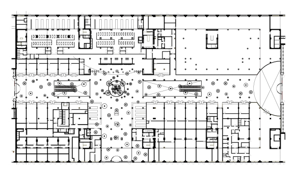Plan of the 1st floor. “Luzhniki” Palace of Water Sports Copyright:  UNK project