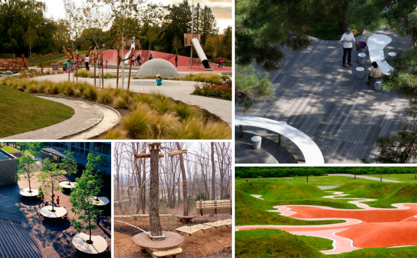 Examples of park landscaping. Examples of minor architectural forms. “In the Heart of Pushkino” housing complex Copyright:  KPLN