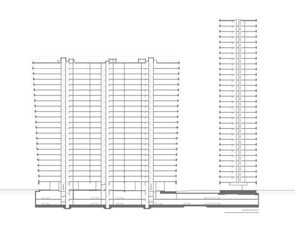 Section view 1-1. Discovery housing complex Copyright:  ADM