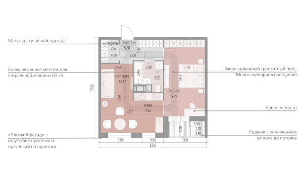 Class “COMFORT”, 2E, S=53.72 square meters Copyright:  “Perfect Apartments” A-Len