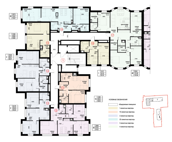 Section 1, plan of floors 3-6. ID Moskovskiy Copyright:  Liphart Architects