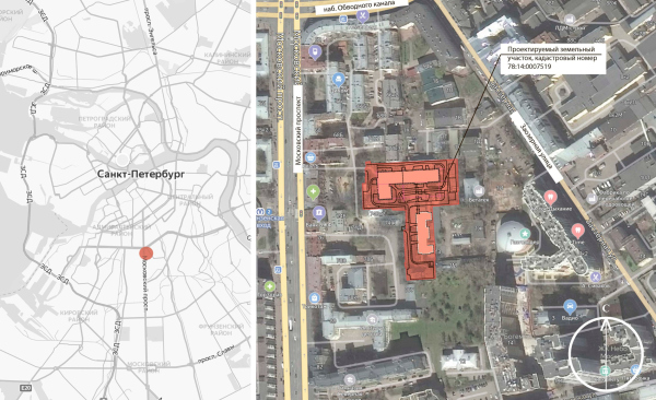Location plan. ID Moskovskiy Copyright:  Liphart Architects