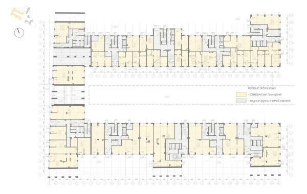 Жилой комплекс «Ligovsky City. Второй квартал». план 1 этажа корпус 1  © Архитектурное бюро «А.Лен»