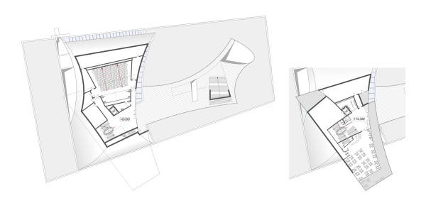 Архитектурная концепция музея современного искусства в Уфе. План 2 и  3 этажей © TOTEMENT/PAPER