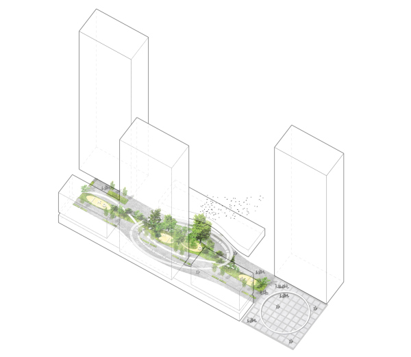 The yard. MOD housing complex. The conceptual diagrams Copyright:  Kleinewelt Architekten