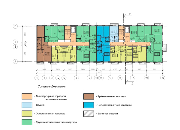 iLona housing complex. Plan of the standard floor Copyright:  Anatoly Stolyarchuk Architectural Studio