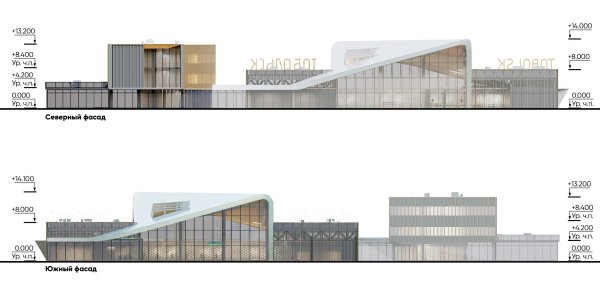 The Tobolsk airport. The northern and southern facades Copyright:  ASADOV Architects