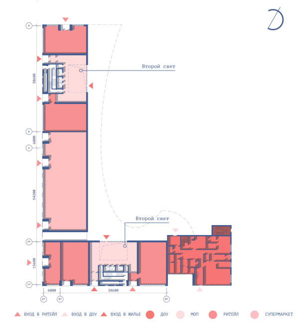 Ilmensky Level housing complex. Plan of the 1st floor Copyright:  KPLN