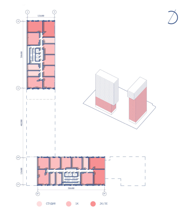 Ilmensky Level housing complex. A simplified plan, type 1 Copyright:  KPLN
