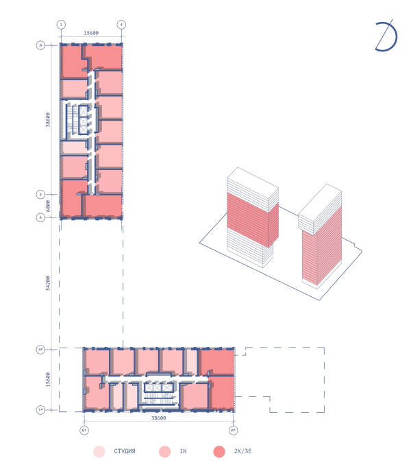 Ilmensky Level housing complex. A simplified plan, type 2 Copyright:  KPLN