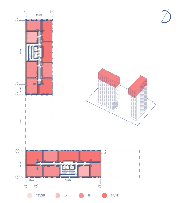 Ilmensky Level housing complex. A simplified plan, type 3 Copyright:  KPLN