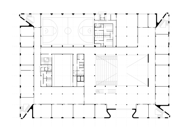 Plan of the 2nd floor. The school in “Evrobereg” district Copyright: SVESMI  image courtesy by Brusnika