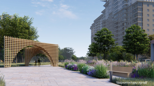 Ecopark Sacred Meadow in the Academichesky District. Project, 2017 Copyright:  Meadow Architects