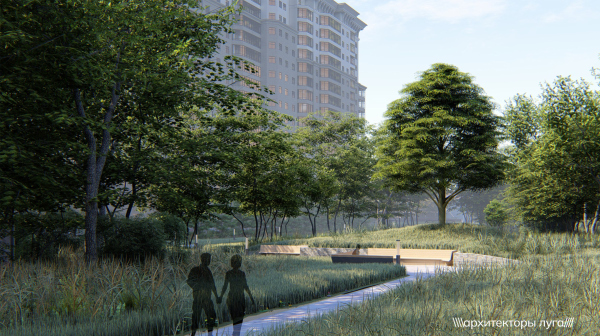 Ecopark Sacred Meadow in the Academichesky District. Project, 2017 Copyright:  Meadow Architects