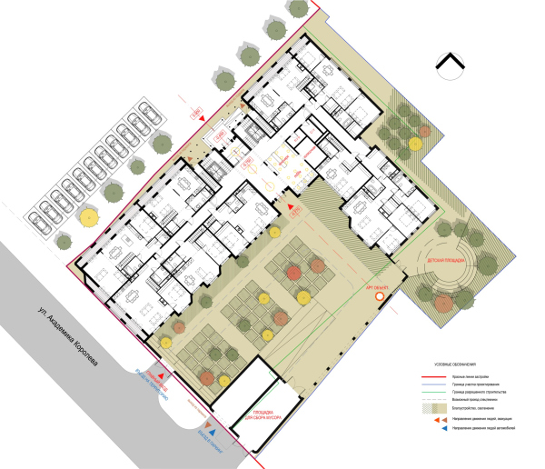 The master plan. The housing complex at Akademika Koroleva Street, 3. Copyright:  Liphart Architects