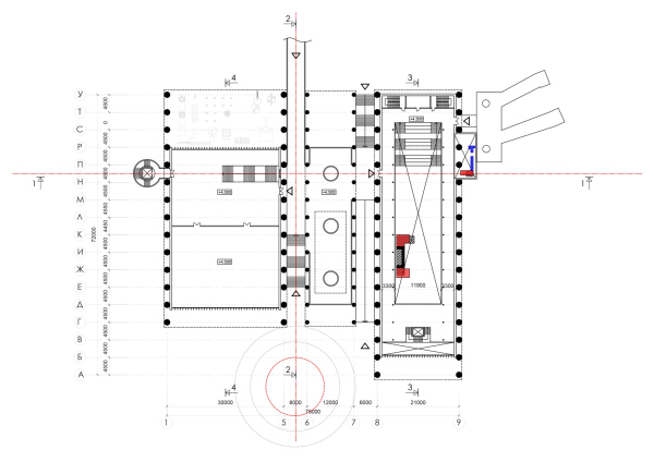 Plan of the 2nd floor. The museum complex “Center of Industrial Progress”, Vyksa, project, 2022 Copyright: © Studio 44