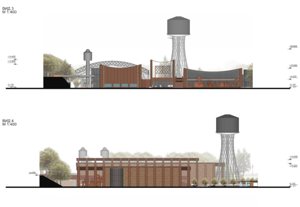 The facades. The museum complex “Center of Industrial Progress”, Vyksa, project, 2022 Copyright: © Studio 44