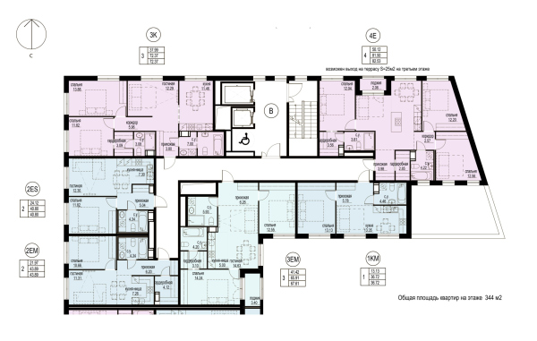 The Mitrofanyevskaya housing complex. Plan of the standard floor Copyright:  Liphart Architects