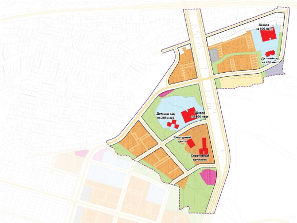 Proposals for the development of social infrastructure. The “Samosyrovo” area Copyright:  Genplan Institute of Moscow, ASG Invest