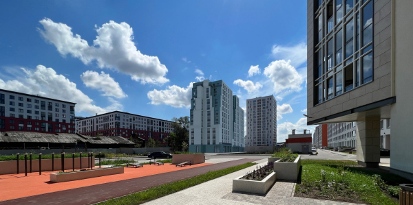 The Parfenovskaya 1 housing complex. Photographic montage. View from the northwest Copyright:  Liphart Architects
