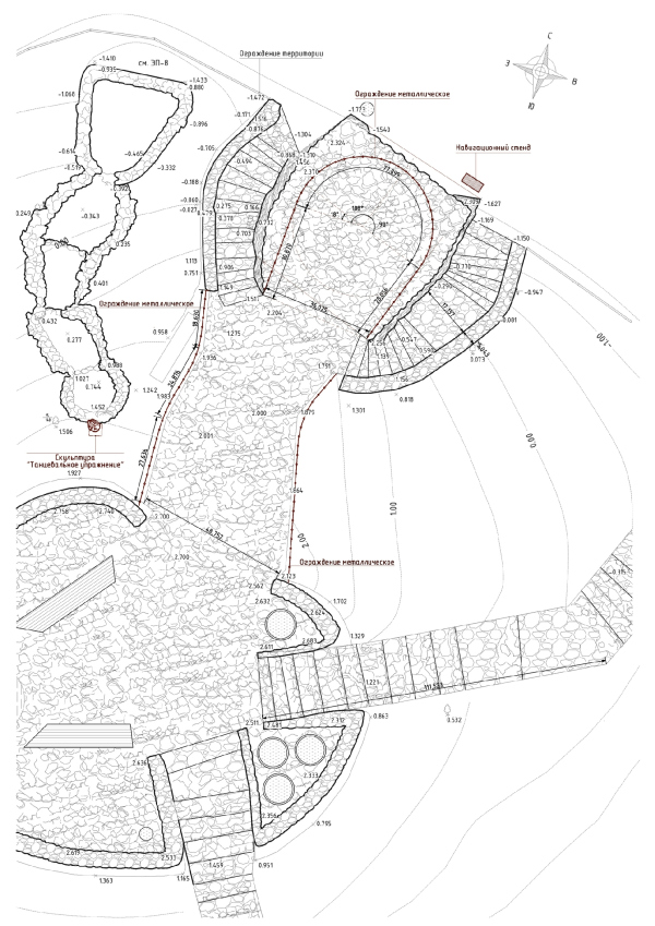 Грот XIX века в саду Баумана. План © Архитектурное бюро «Народный архитектор»