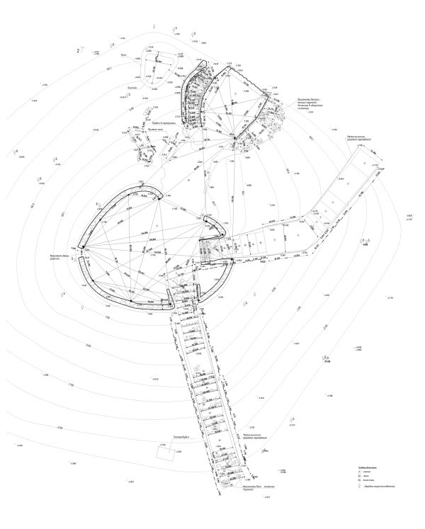 Грот XIX века в саду Баумана. Существующие положение, обмеры © Архитектурное бюро «Народный архитектор»