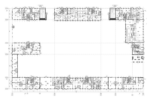 Plan at the level of the 1st floor. Ostrov housing complex, Block 5 Copyright:  ASADOV architects