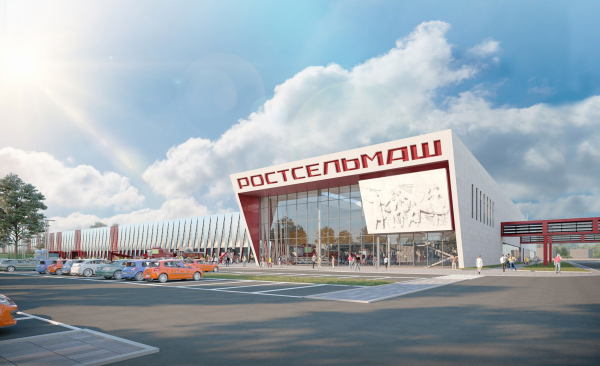 Reconstruction of the Rostselmash plant. Option 3b  view of the showroom Copyright:  ASADOV Architects