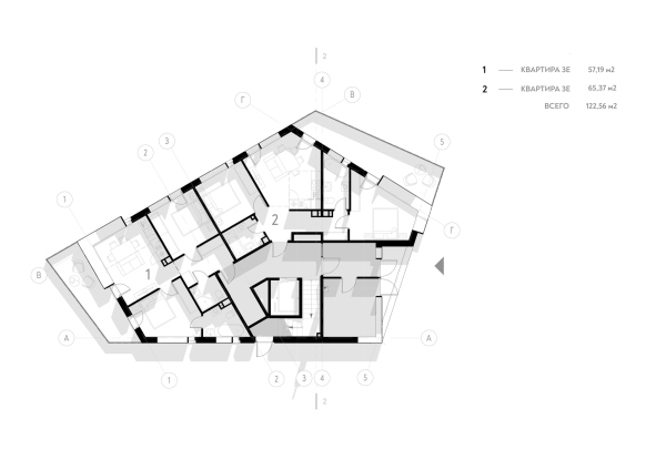 Warmstone housing complex. Plan of the 1 floor Copyright:  Mayak architects
